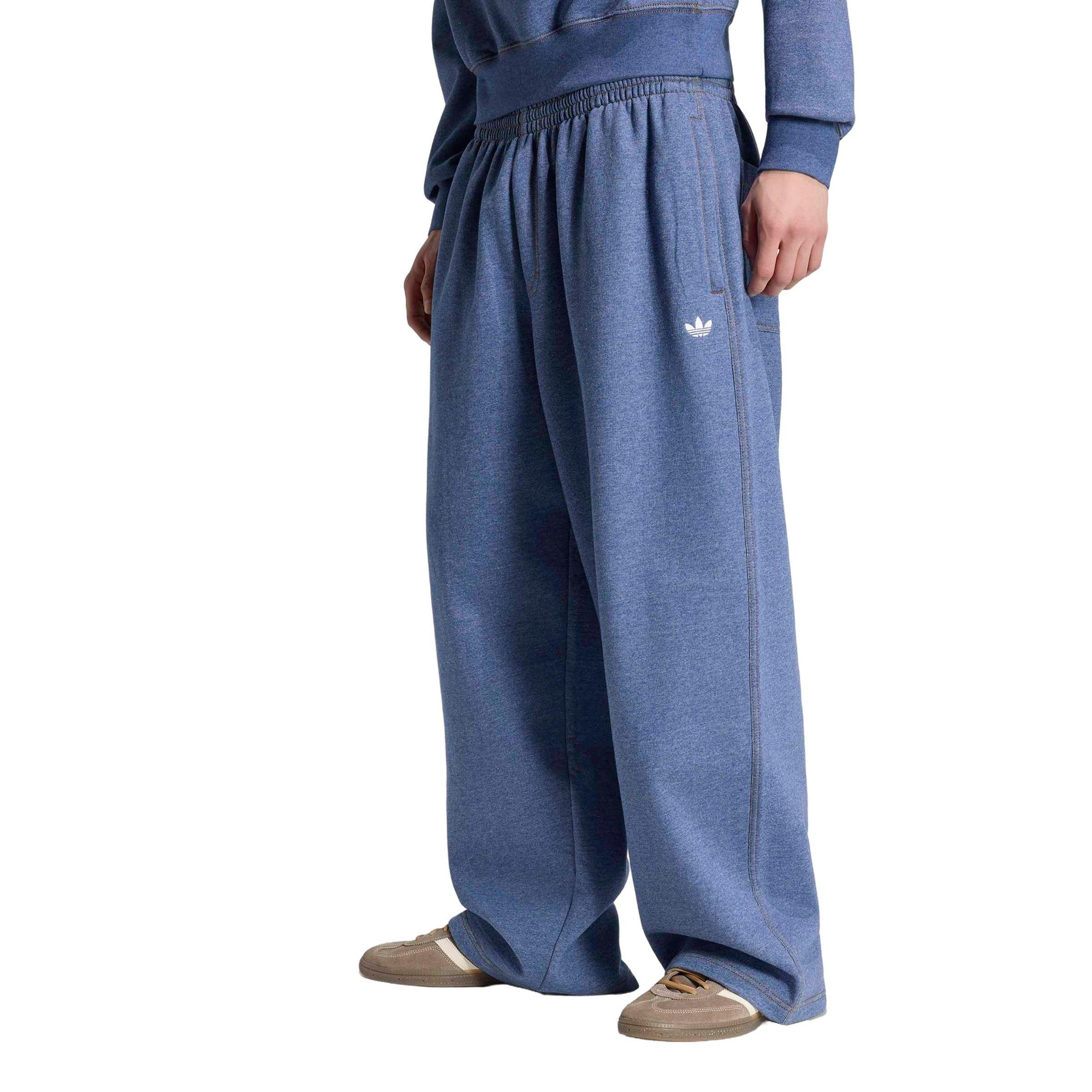adidas Originals Men's Trefoil Essentials Melange Baggy Open Hem Joggers - Blue - BLUE